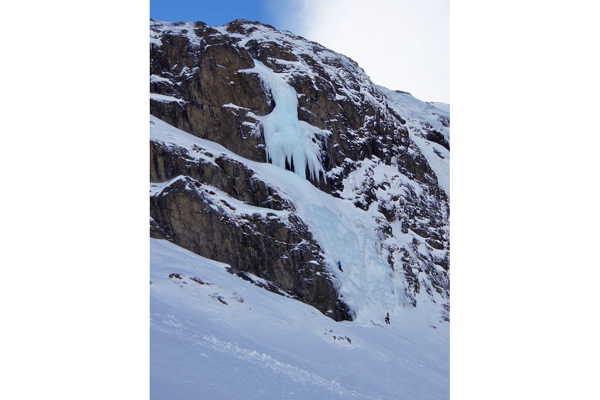 Ailsa Stream Ice Climbing - main wall