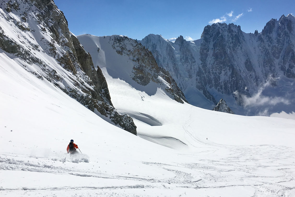 Skiing in the Argentière Valley